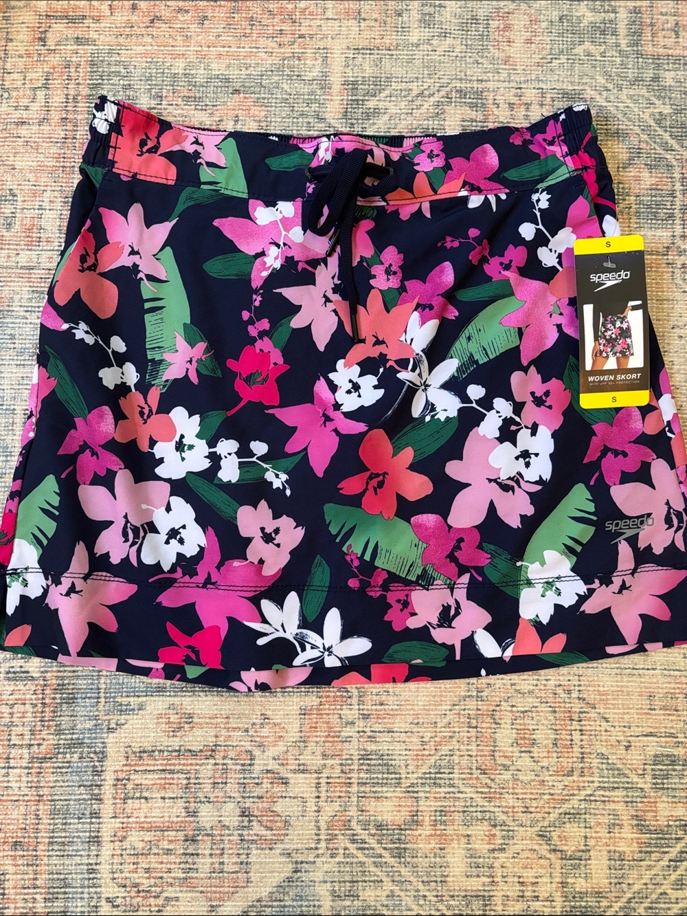 Speedo Navy Floral Skort Size Small